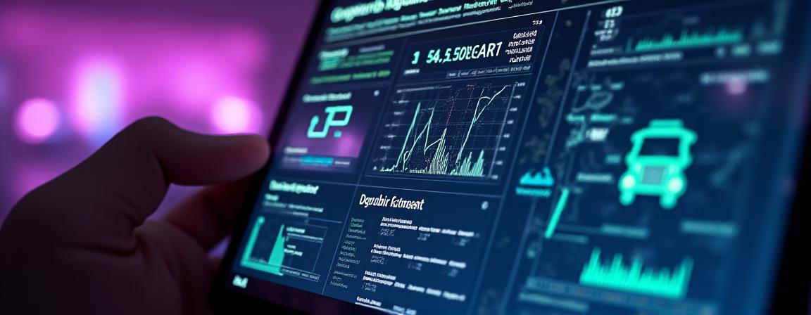 Close up of a logistics compliance dashboard on a tablet